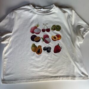 Fruit Print cropped T-shirt